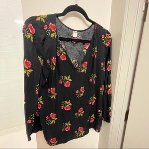 Black and Pink floral blouse